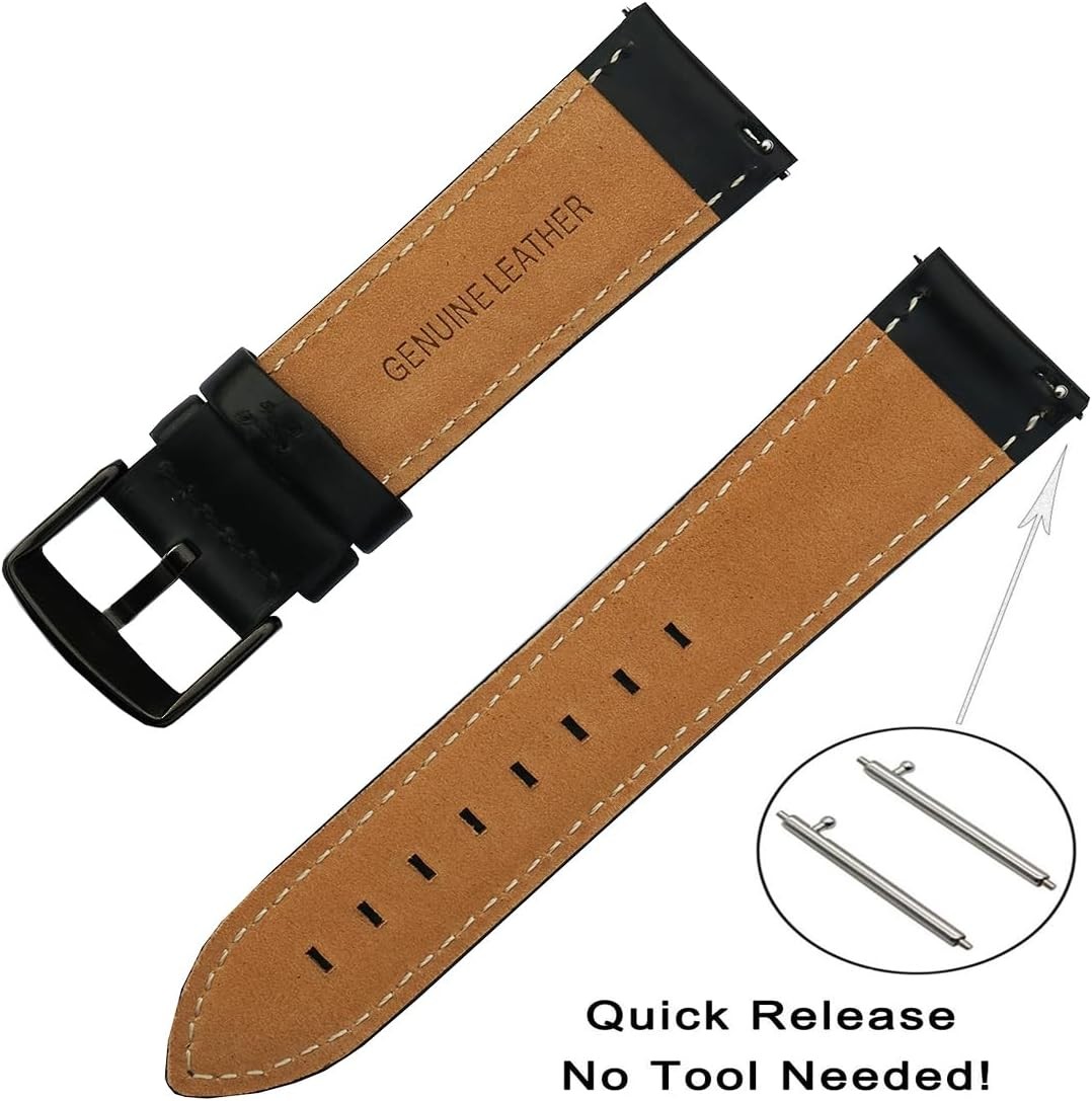 Genuine Leather Strap Compatible with Samsung Galaxy Watch 3 45mm