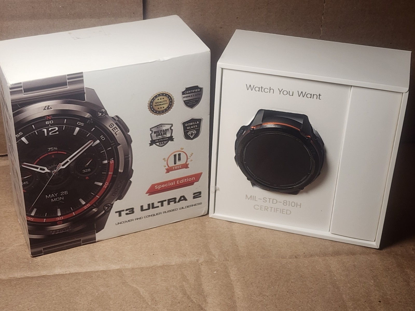 KOSPET TANK T3 Ultra2 Smart Watch Men GPS IP69K Rugged Military 2 BANNDS