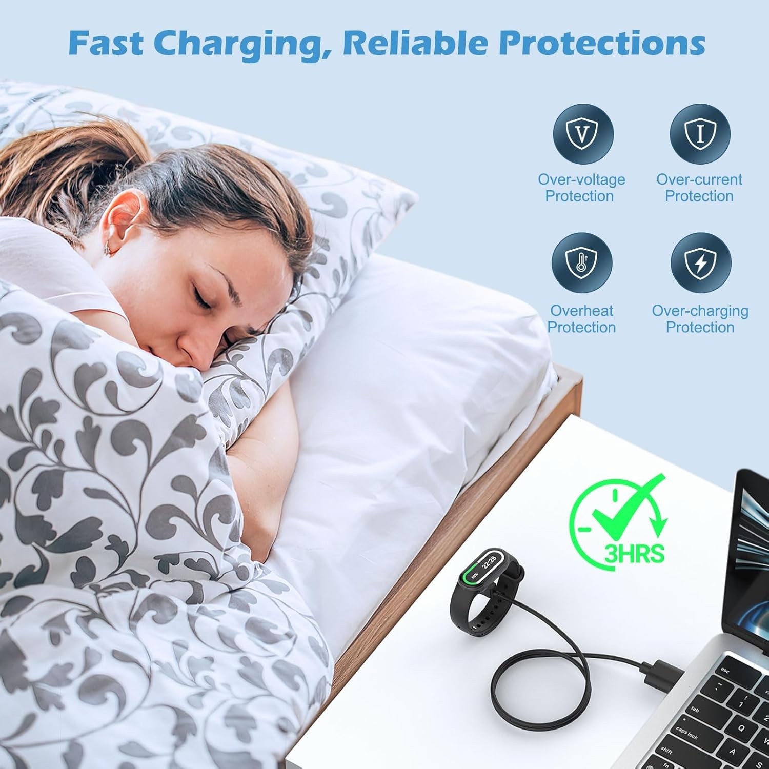 2 Pack Charger for Xiaomi Smart Band 10/9/8/Redmi Watch 5/5 Active/Lite/4/3 Acti