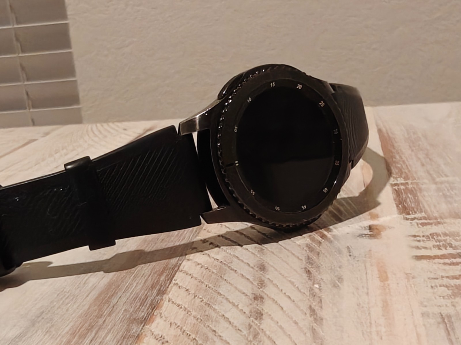 Samsung Gear S3 Frontier 46 mm Steel Case with Black Silicone Band Smart Watch