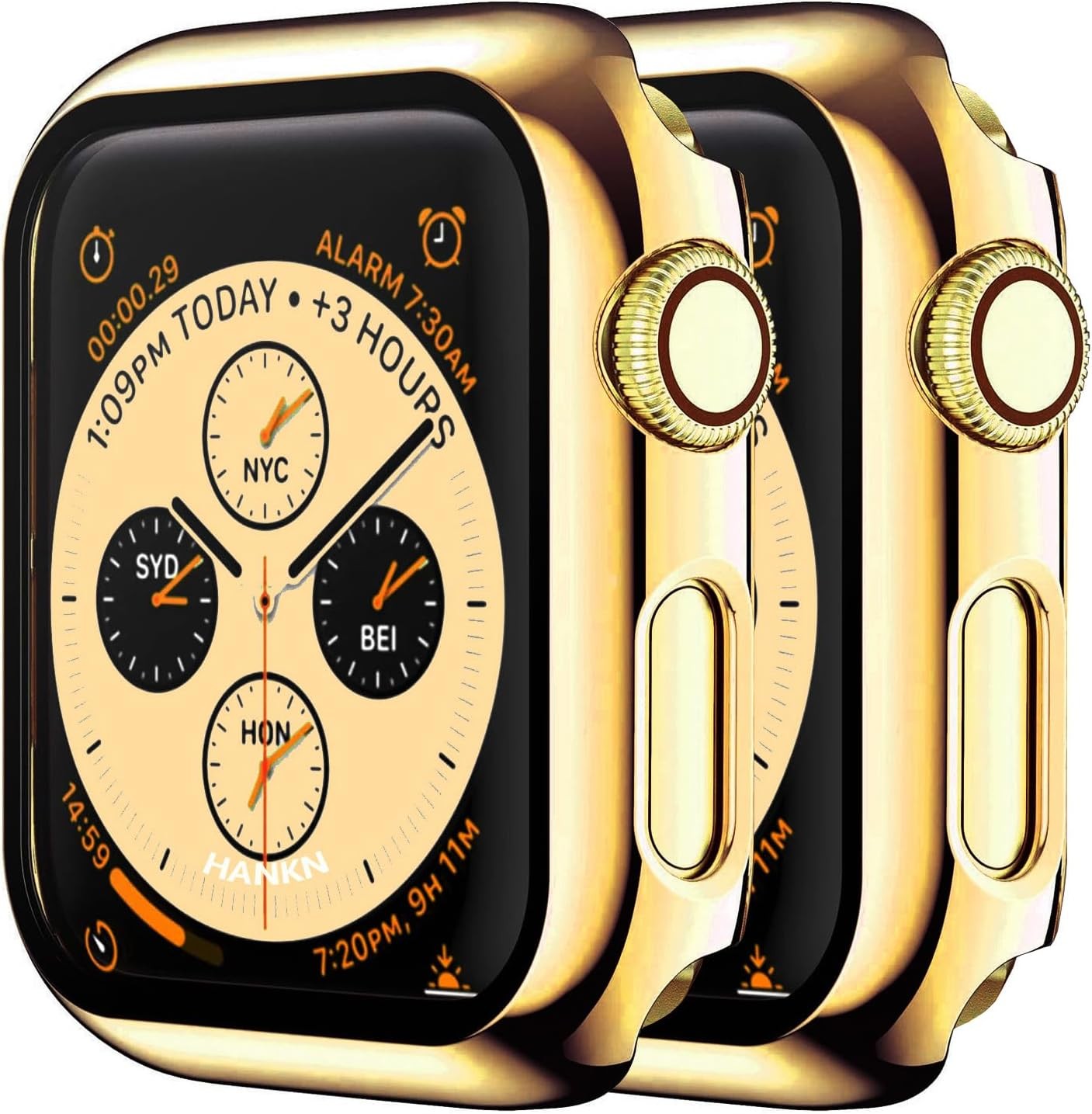 2 Pack Plated Hard Case for Apple Watch Series 3 42mm with Tempered Glass Protec