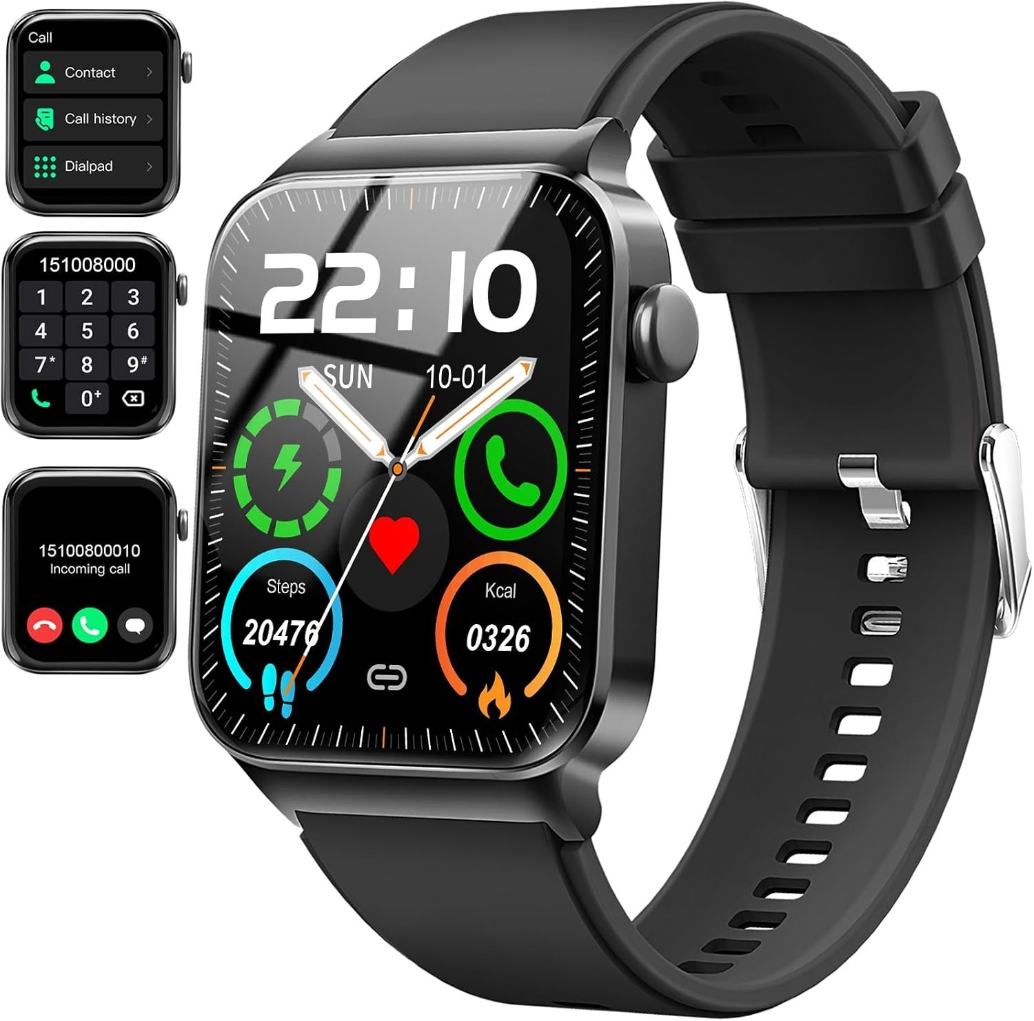 Smart Watch for Men Women, Fitness Tracker Heart Rate Monitor, 1.85″ Touch HD…