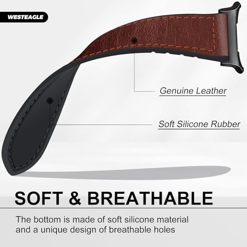 Leather Strap/Band Compatible with Samsung Watch Ultra 47mm Magnetic Buckle Wome