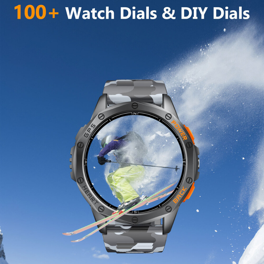 2025 Military Smart Watches (Answer/Make Calls),Built-in GPS With LED Flashlight