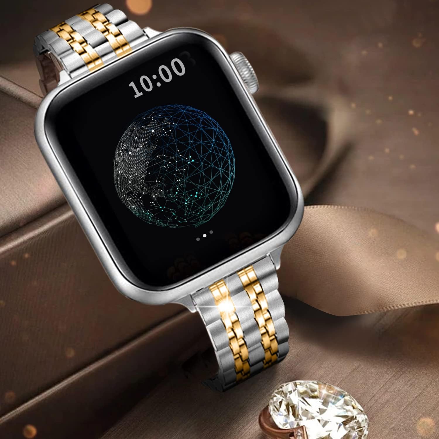 Luxury Gold Metal Watch Band for Apple Watch 38mm 40mm 42mm 44mm Series
