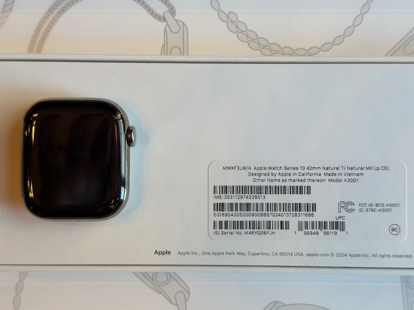 Apple Watch Series 10 42mm Natural Titanium GPS+LTE Milanese + AppleCare+