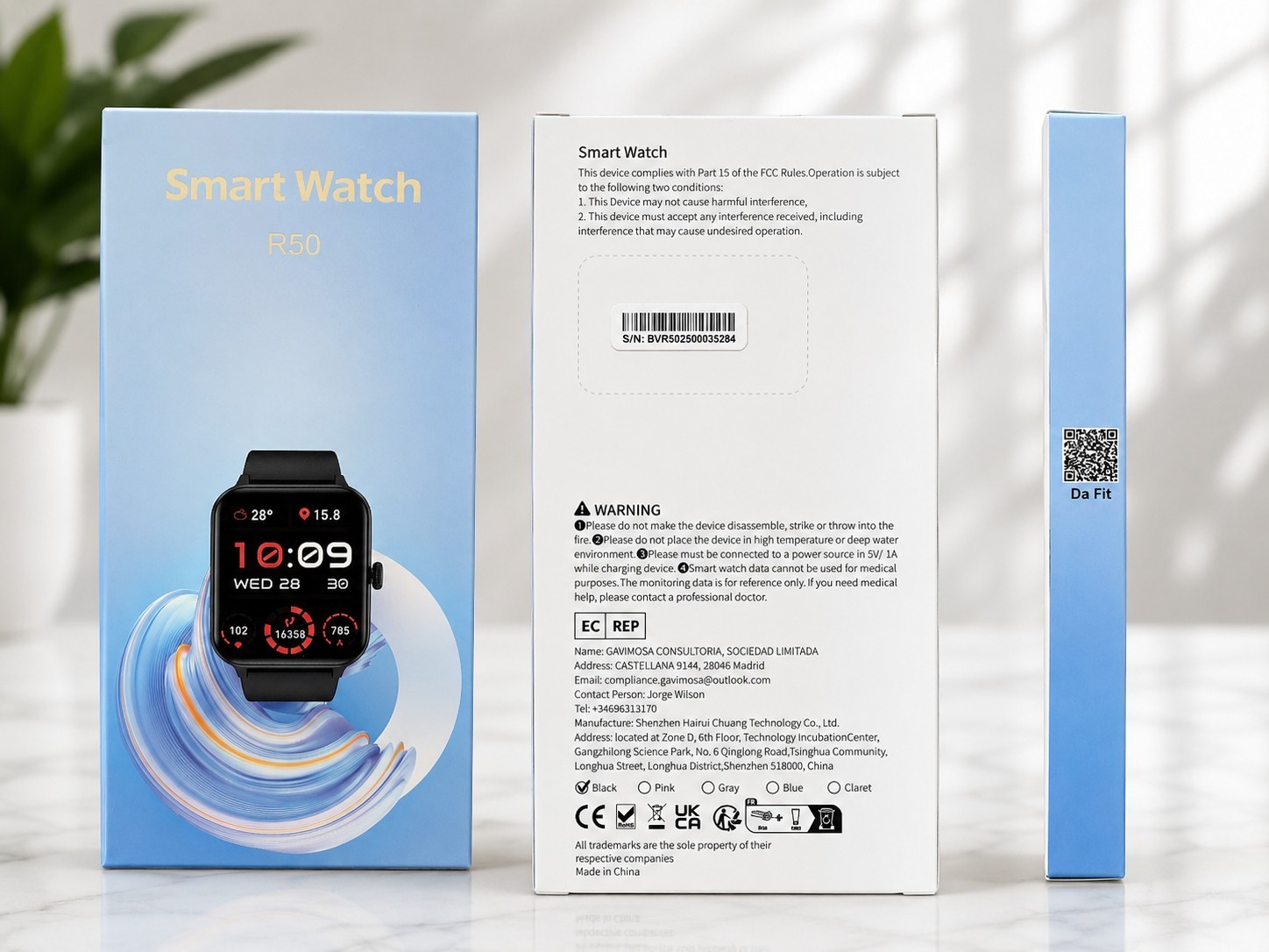 R50 Smart Watch Bluetooth Call Fitness Tracker Da Fit Android iPhone New
