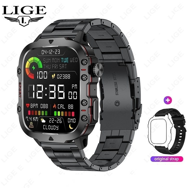 🔥1.96″ Smart Watch Men Waterproof Fitness Tracker Smartwatch for Android iOS