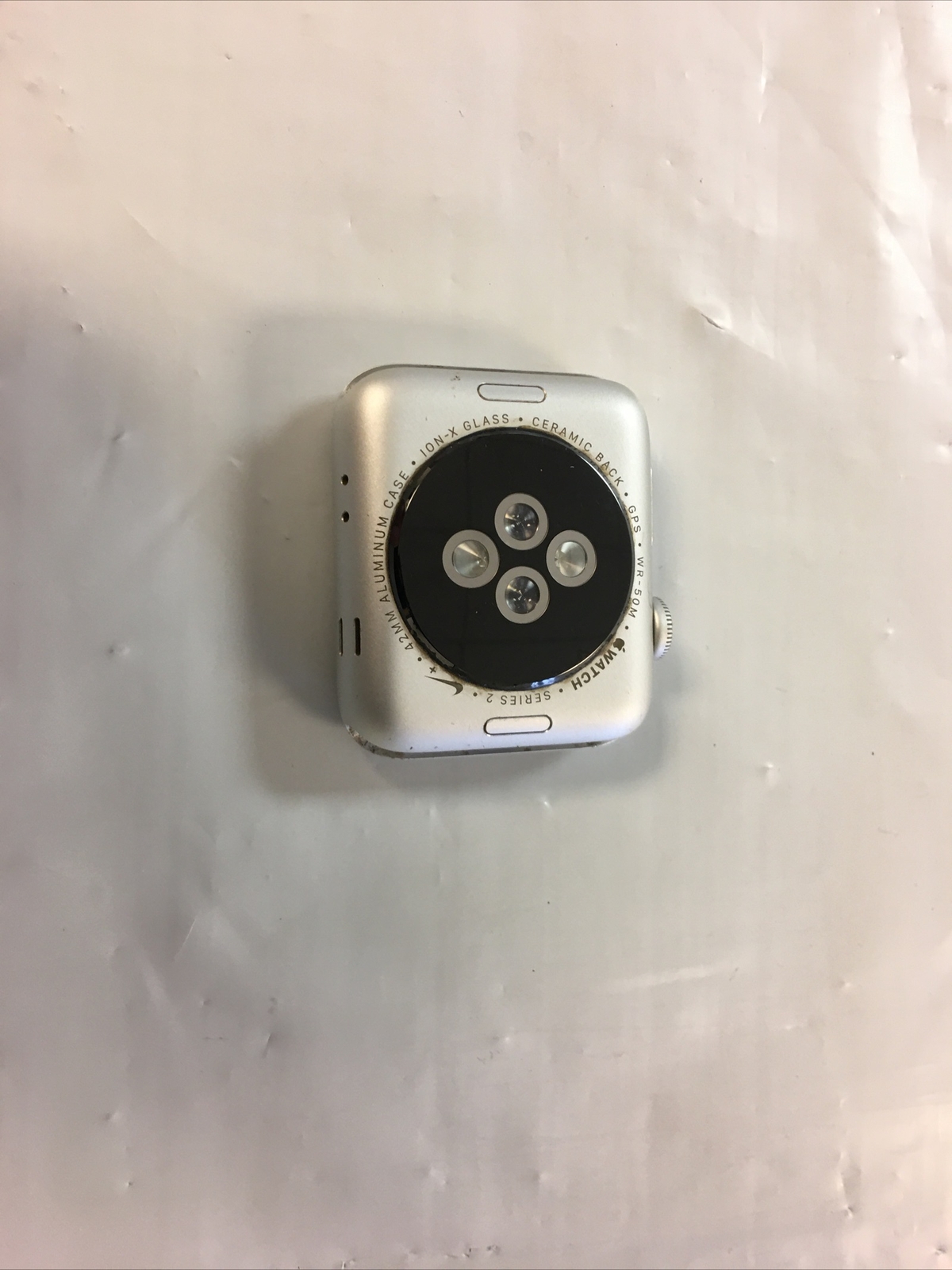 Apple Watch Nike+ 42mm Aluminum Case Flat Silver/White Sport Band – (MNNT2LL/A)
