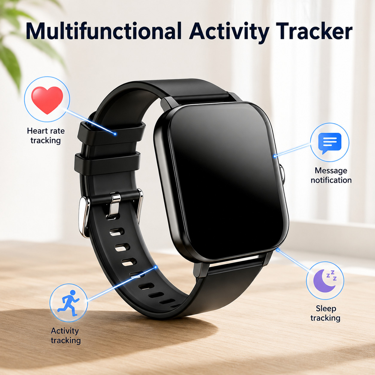 Smart Watch 2.01″ Fitness Tracker for Android & iPhone LED Flashlight 100+ Sport