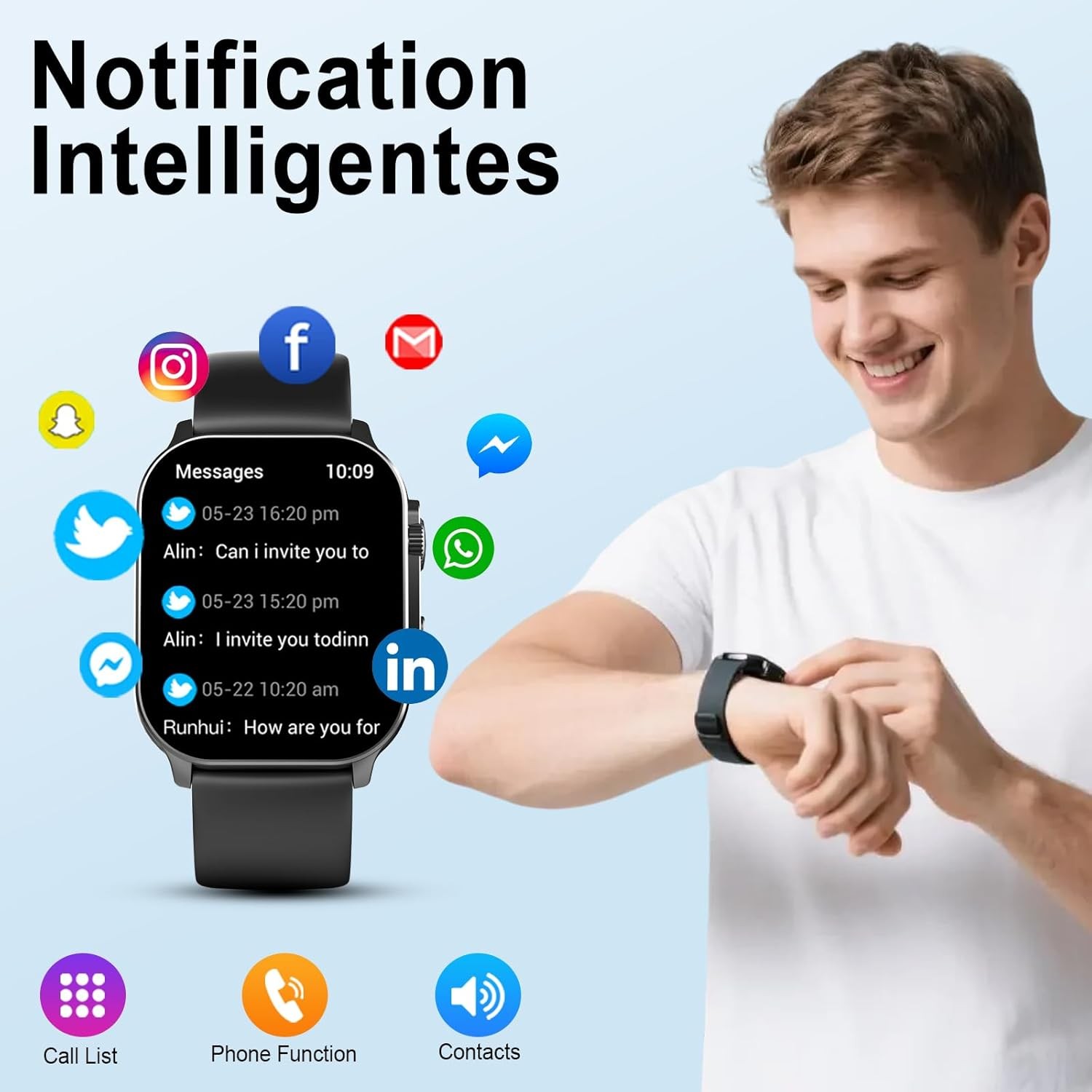 Smart Watch for Men Women, Bluetooth Call, 100+ Sport Modes, Fitness Tracker