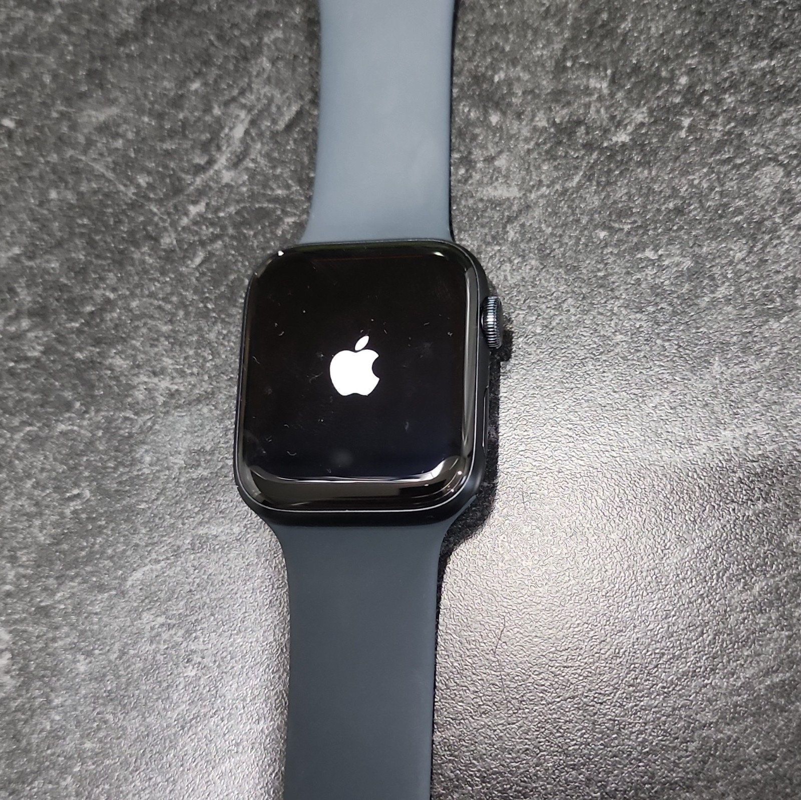 Apple Watch SE 44mm Black Aluminum Case GPS Smartwatch w/ Blue Silicone Band