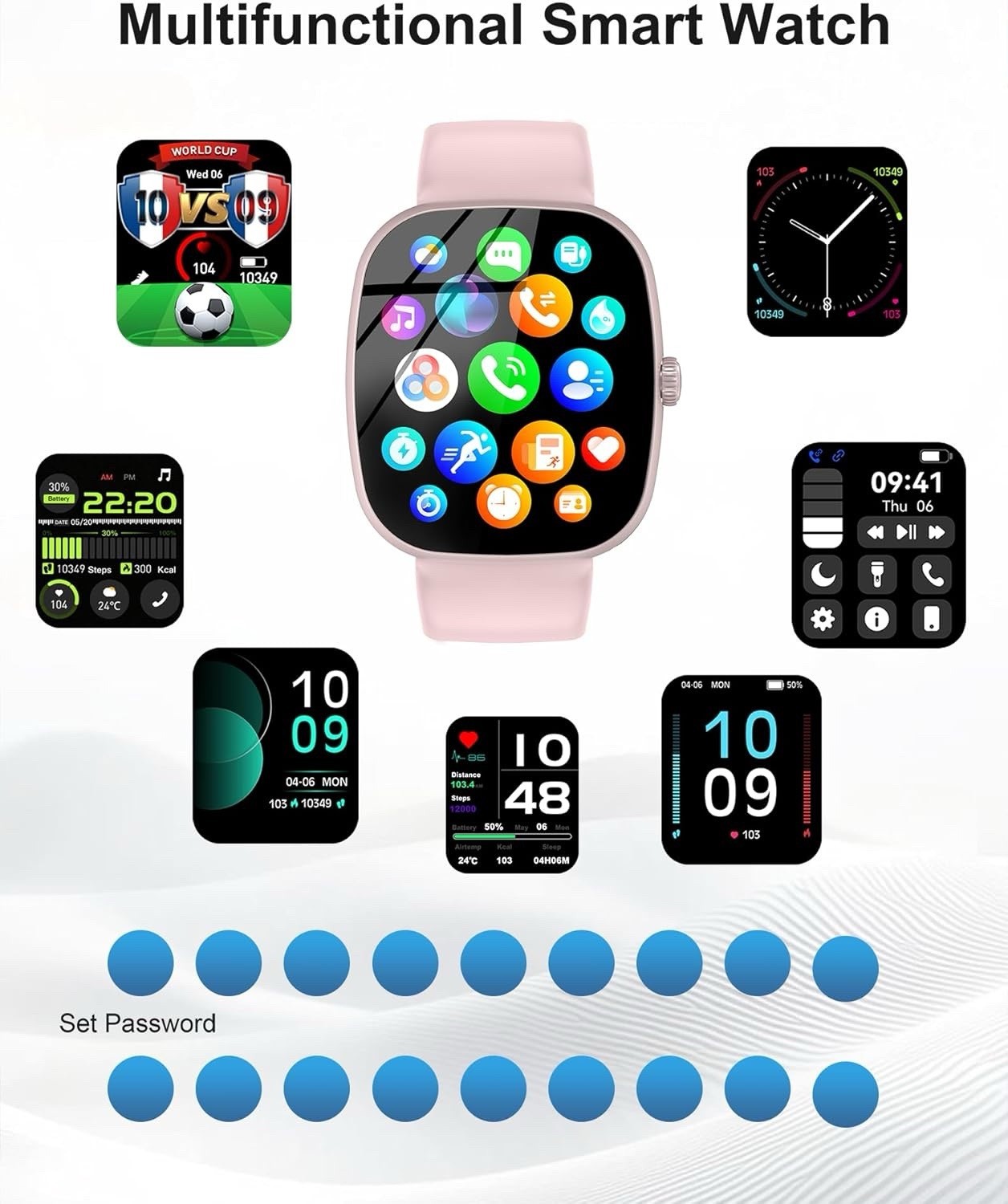 Smart Watch for Women Men, 1.85″ HD with 120 Sports Modes, 5.3 Bluetooth Call, 2