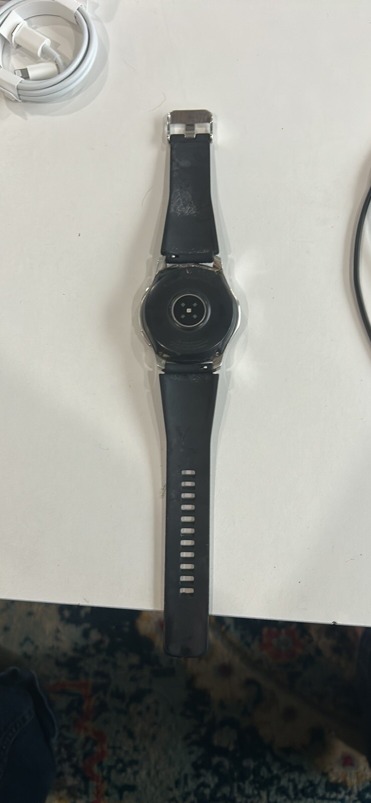 Samsung Galaxy Watch SM-R800 46mm Silver Case Classic Buckle Onyx Black -…