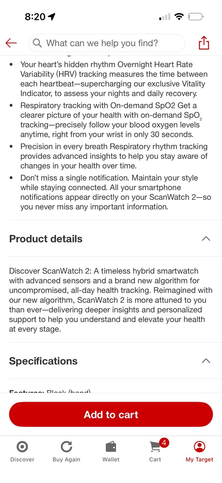 Withings ScanWatch 2 42mm Heart Health Hybrid Smartwatch Brand New