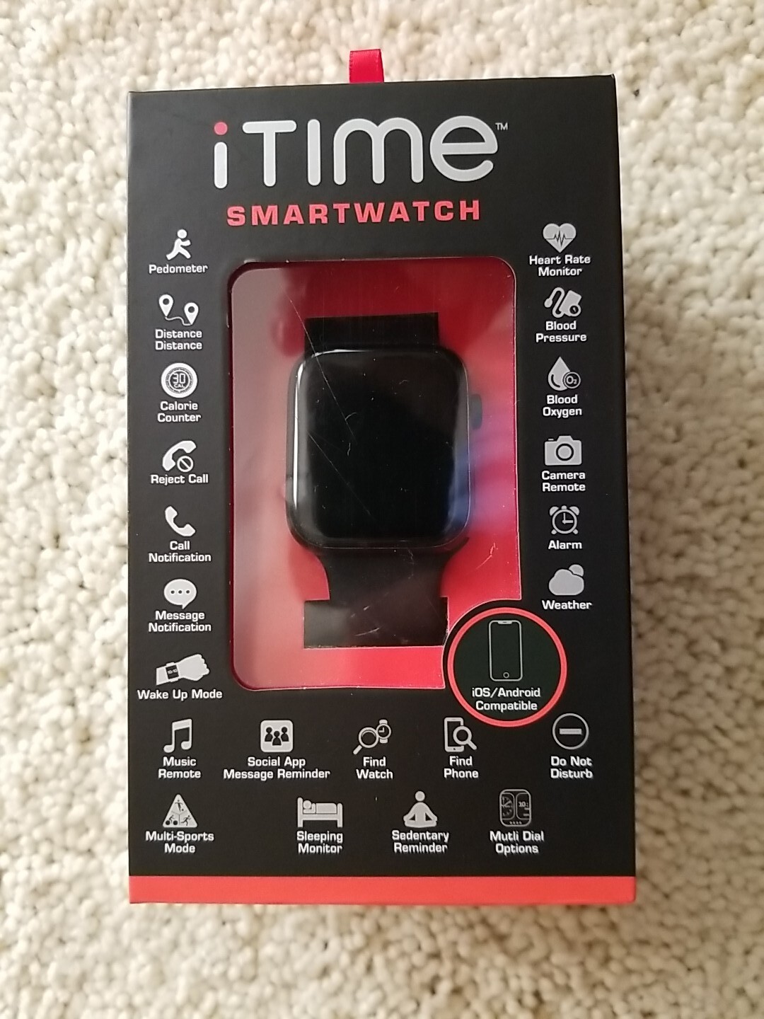 iTime Smart Watch Black Touch Screen Android.