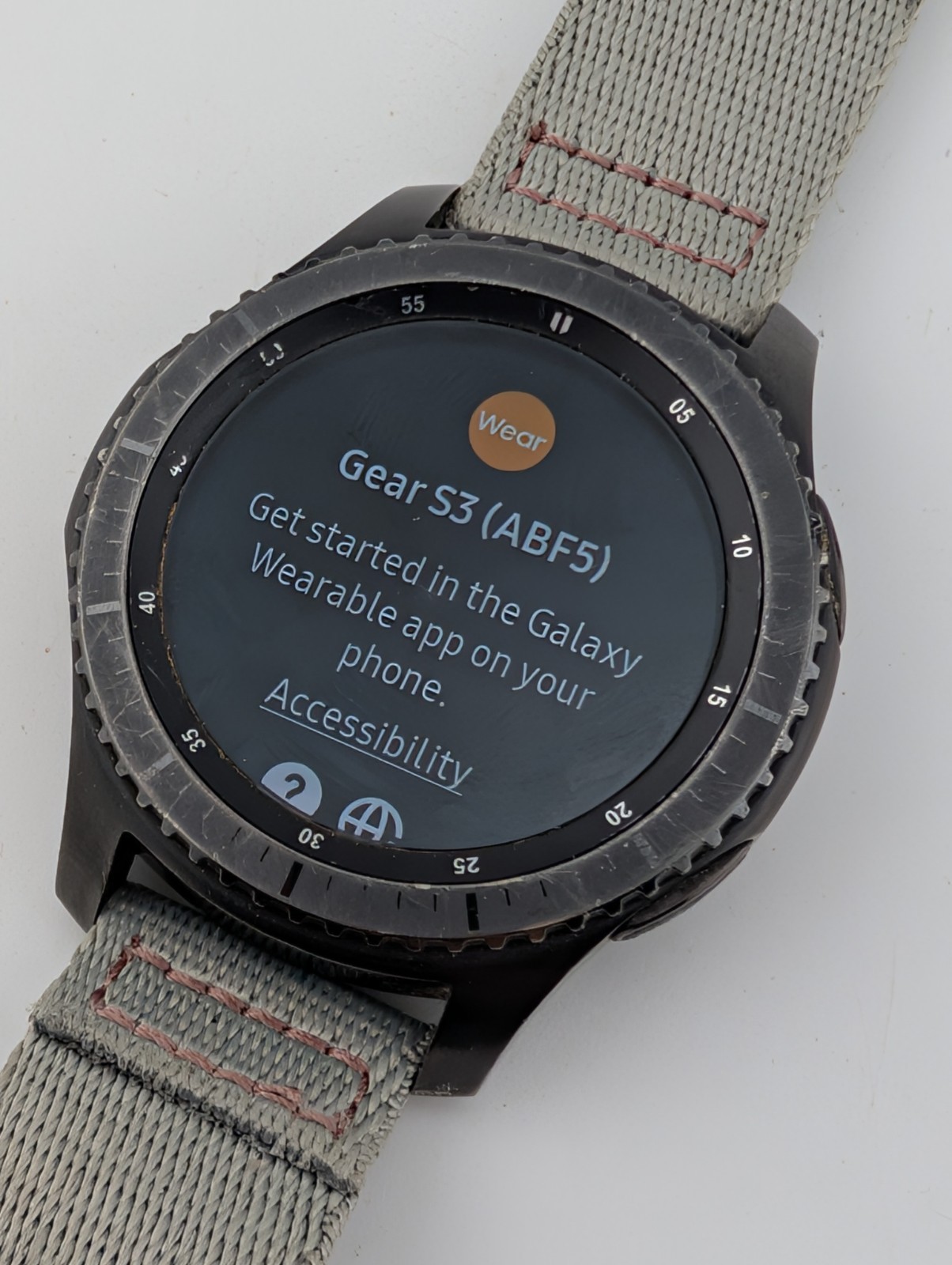 Samsung Gear S3 Frontier Watch SM-R765A 48mm Stainless Case Canvas Band