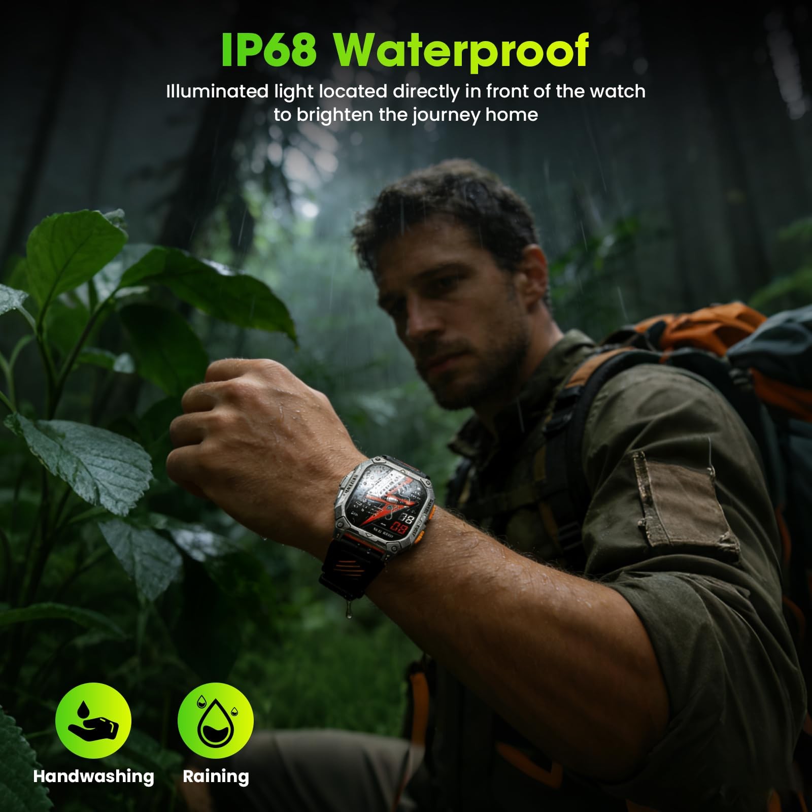 Smart Watches for Men, 2.01″ HD Military Smart Watch with 1000mAh HighCapacit…
