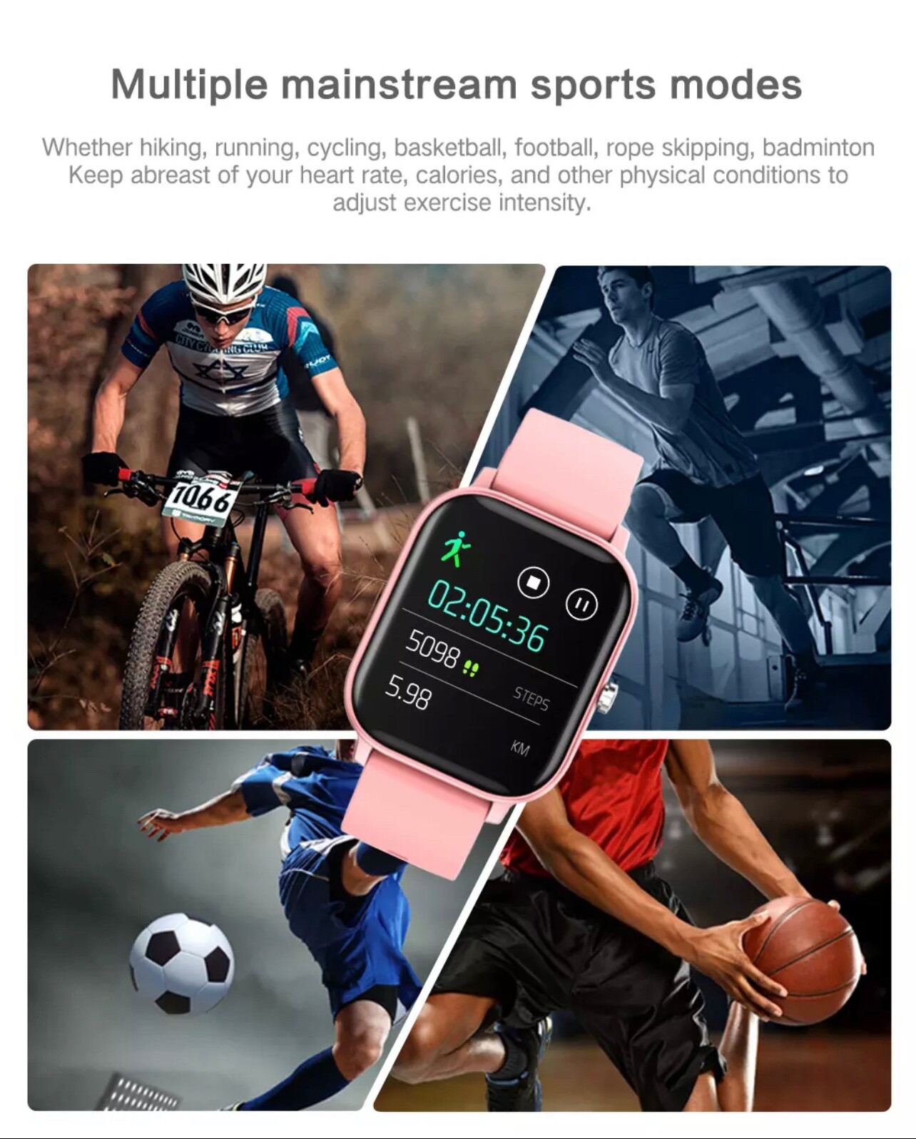 IP67 P8 Waterproof Smart Watches Blood Pressure Heart Rate Pedometer Smartwatch
