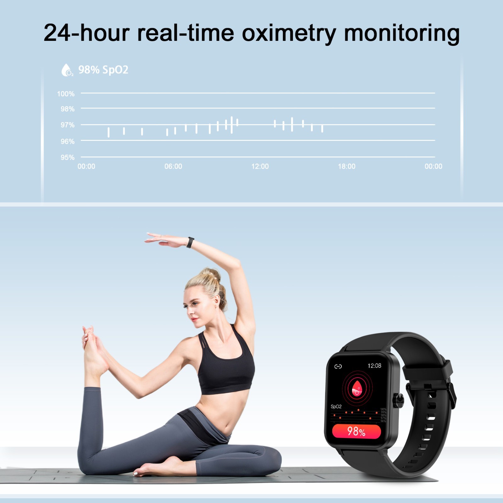 Smart Watch Heart Rate Sleep Monitor Waterproof Fitness Trackers 120+ Sports