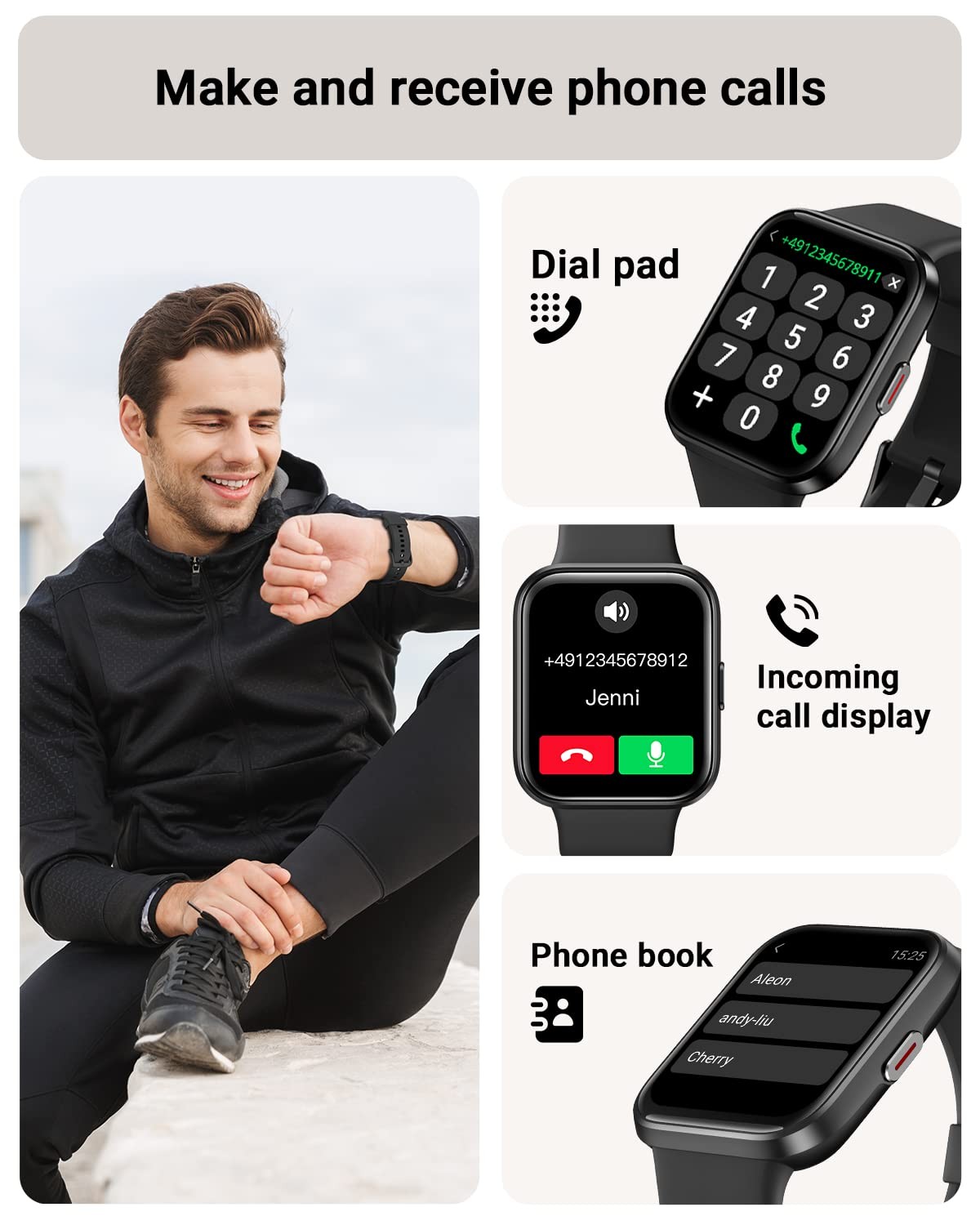 Smart Watch for Men/Women Android & iPhone, Alexa Built-in, 1.8″ Touch Screen…
