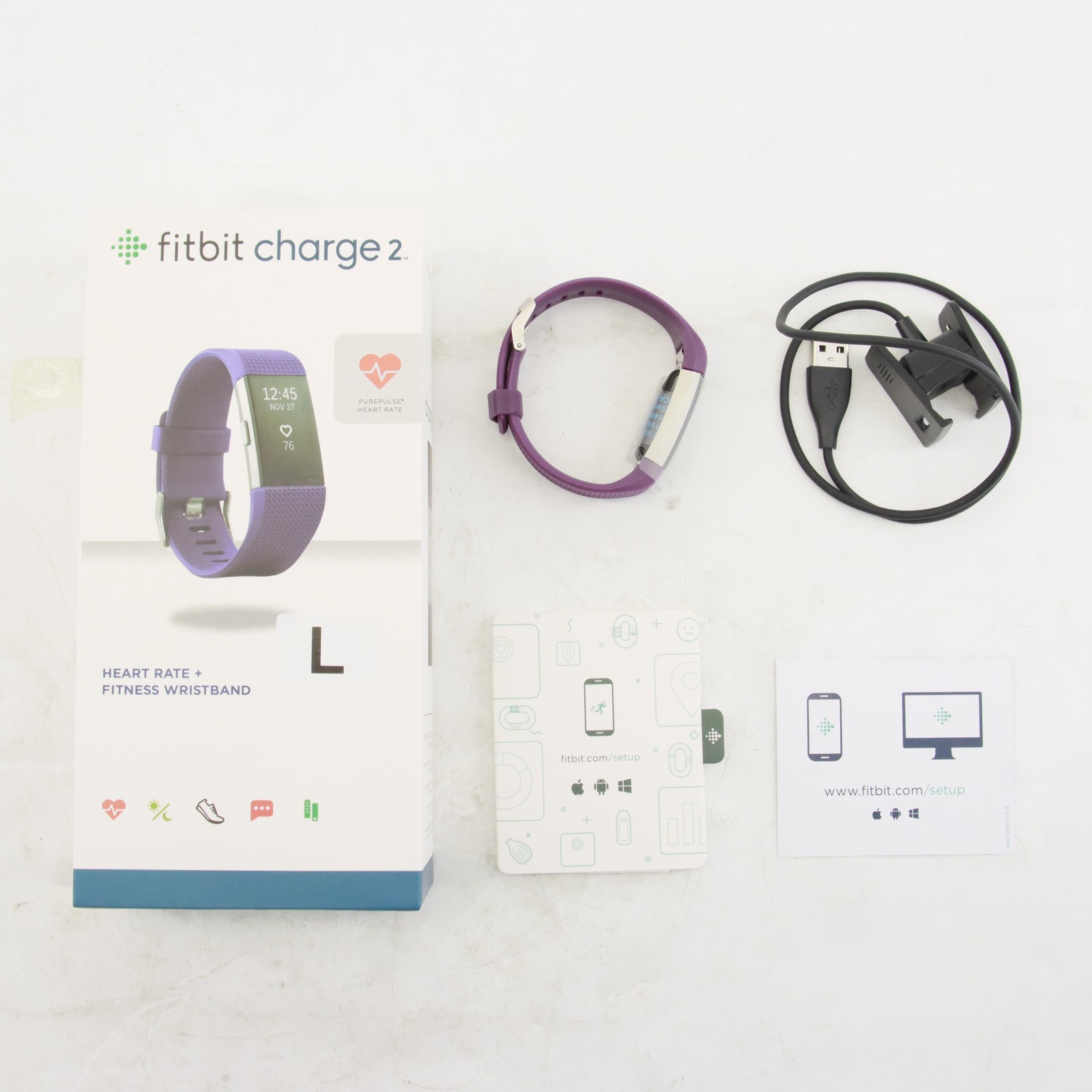 New Fitbit Charge 2 Heart Rate Monitor Fitness Tracker Multicolor (S + L) US