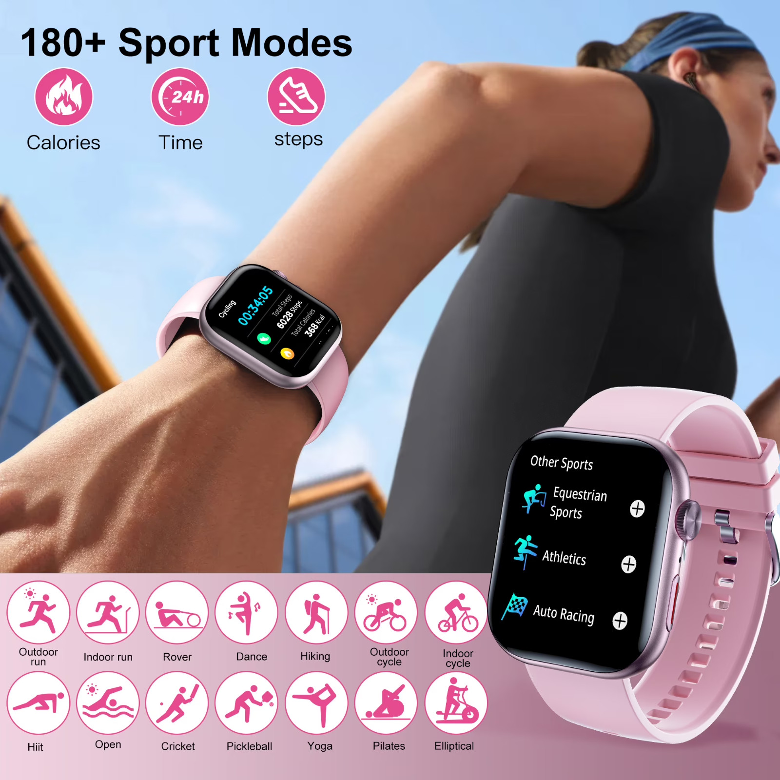 Smart Watch for Men Women, 2.01″ HD Touchsreen, Bluetooth, IP68 Waterproof