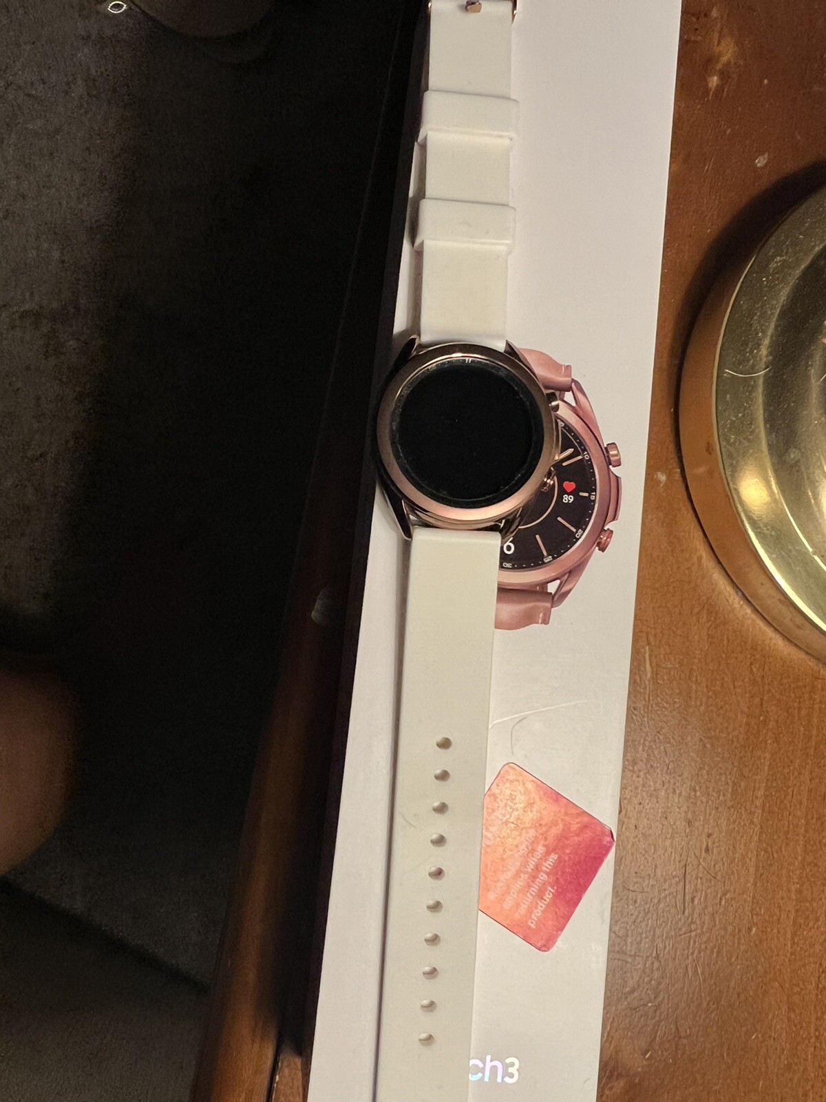Samsung Galaxy Watch3 SM-R850 41mm Stainless Steel Case with White Band.