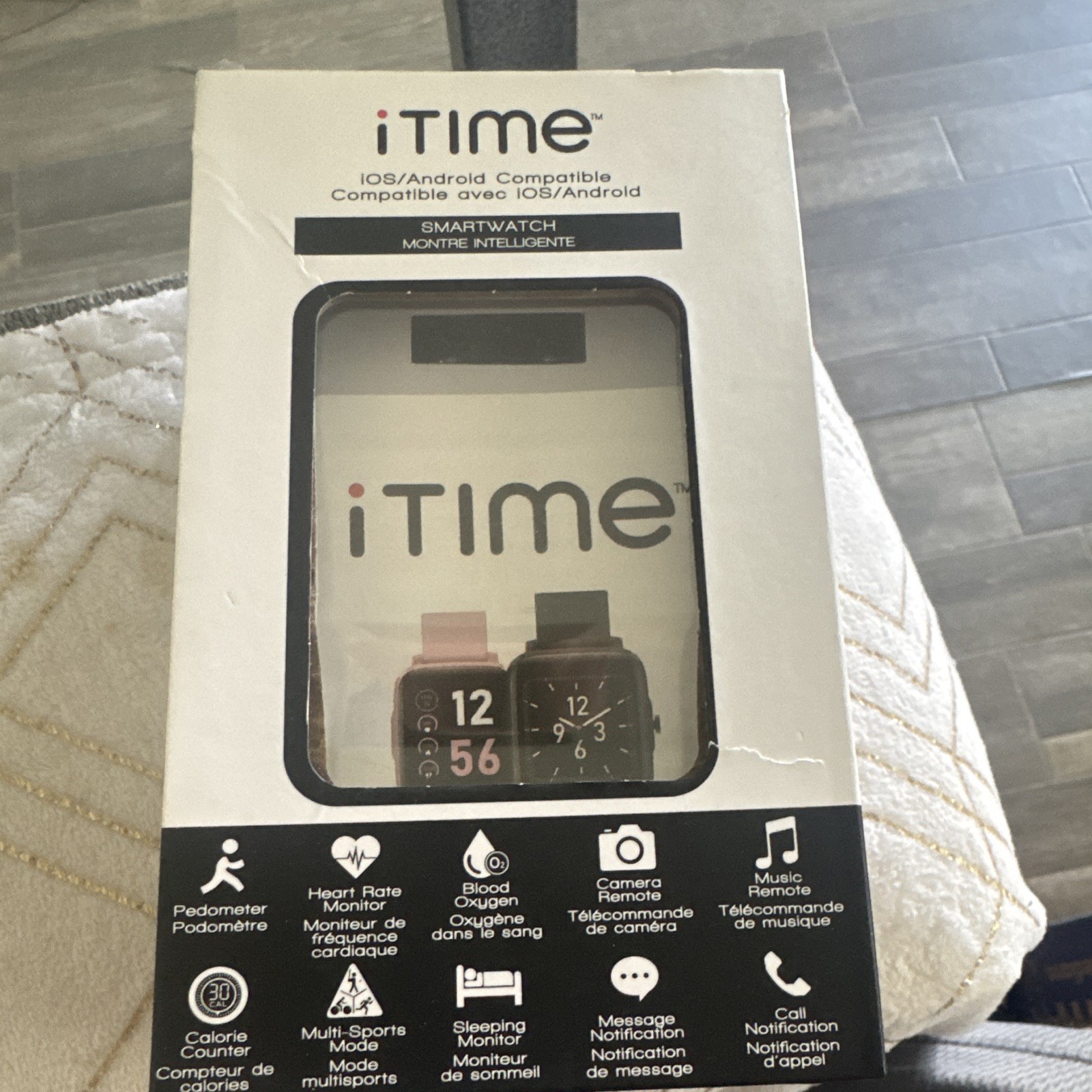 iTime Smartwatch Series 5 44mm Heart Rate/SpO2 Sleep Monitor iOS/Android Black