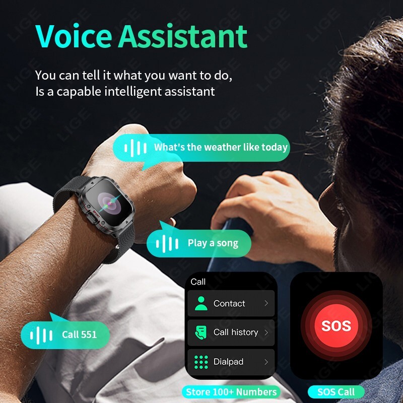 Smart Watch for Men Women Call Receive/Dial Fitness Blood Pressure Waterproof US