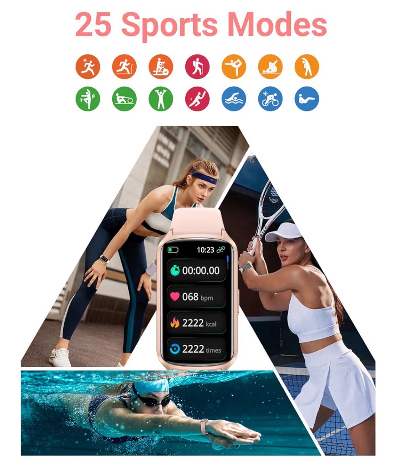 Health Fitness Tracker with 24/7 Heart Rate, Blood Oxygen, Blood Pressure, Sl…