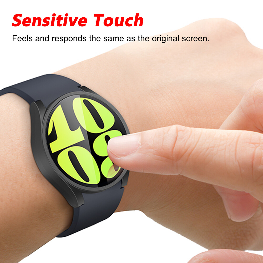 For Samsung Galaxy Watch 6 5 4 Hard Case Screen Protector Tempered Glass Cover