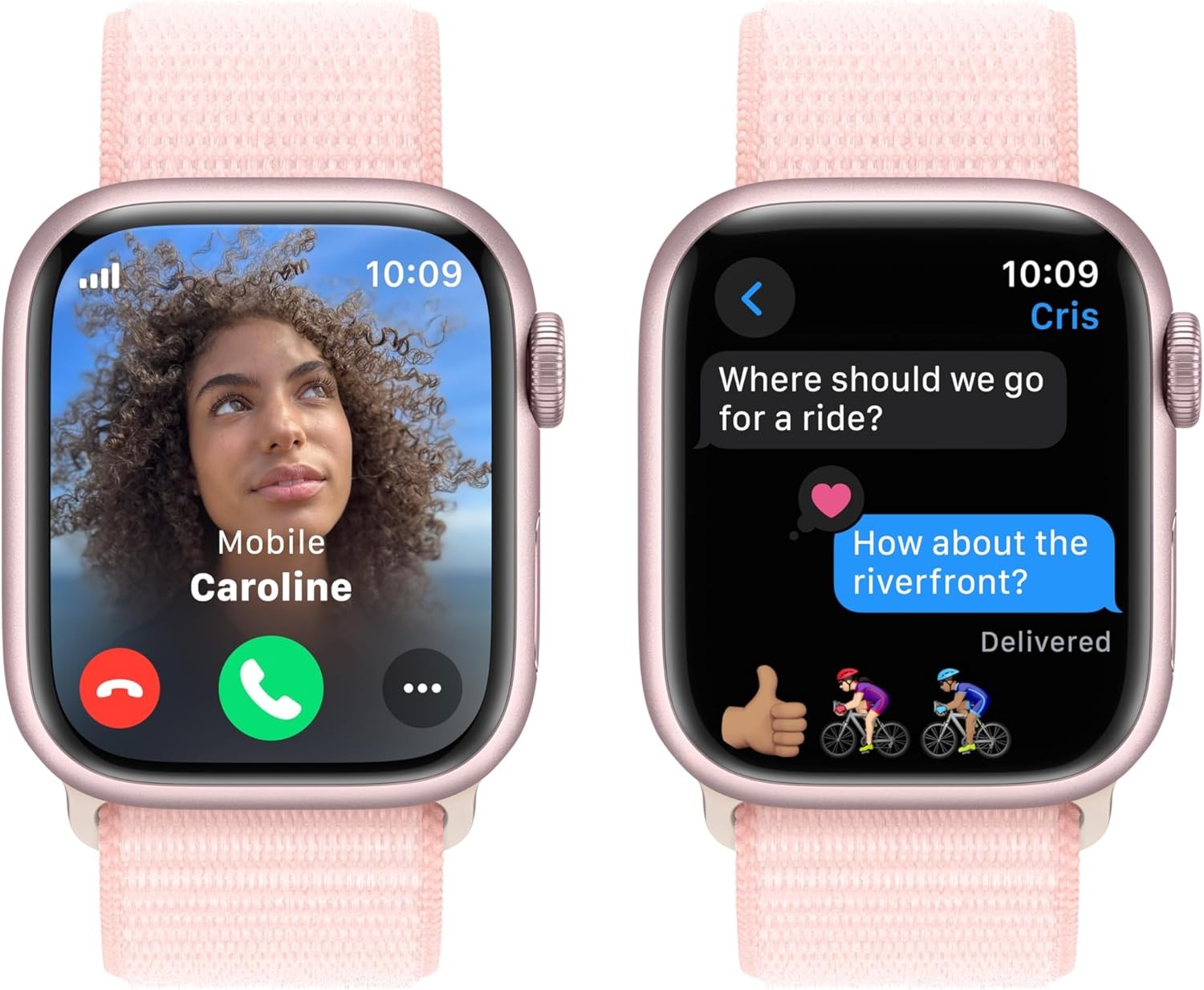 Apple Watch Series 9 (GPS + LTE) 41MM Pink Aluminum Case Light Pink Sport Loop