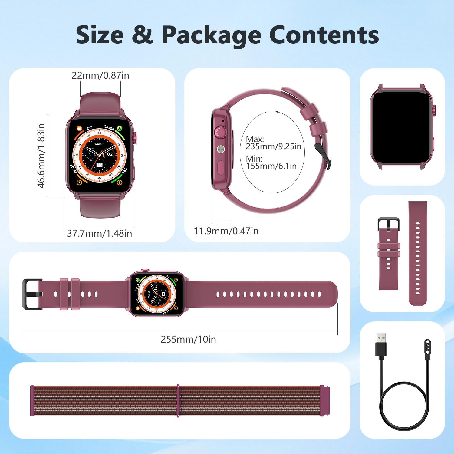 Smart Watch Women Men Fitness Tracker Blood Pressure Heart Rate Sport Watches US