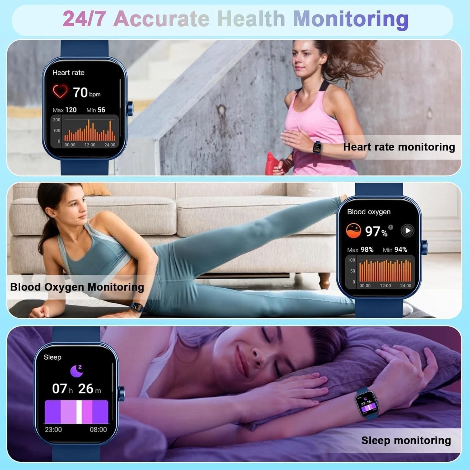 2025 Smart Watch For Men/Women, Waterproof Smartwatch Bluetooth iPhone Samsung
