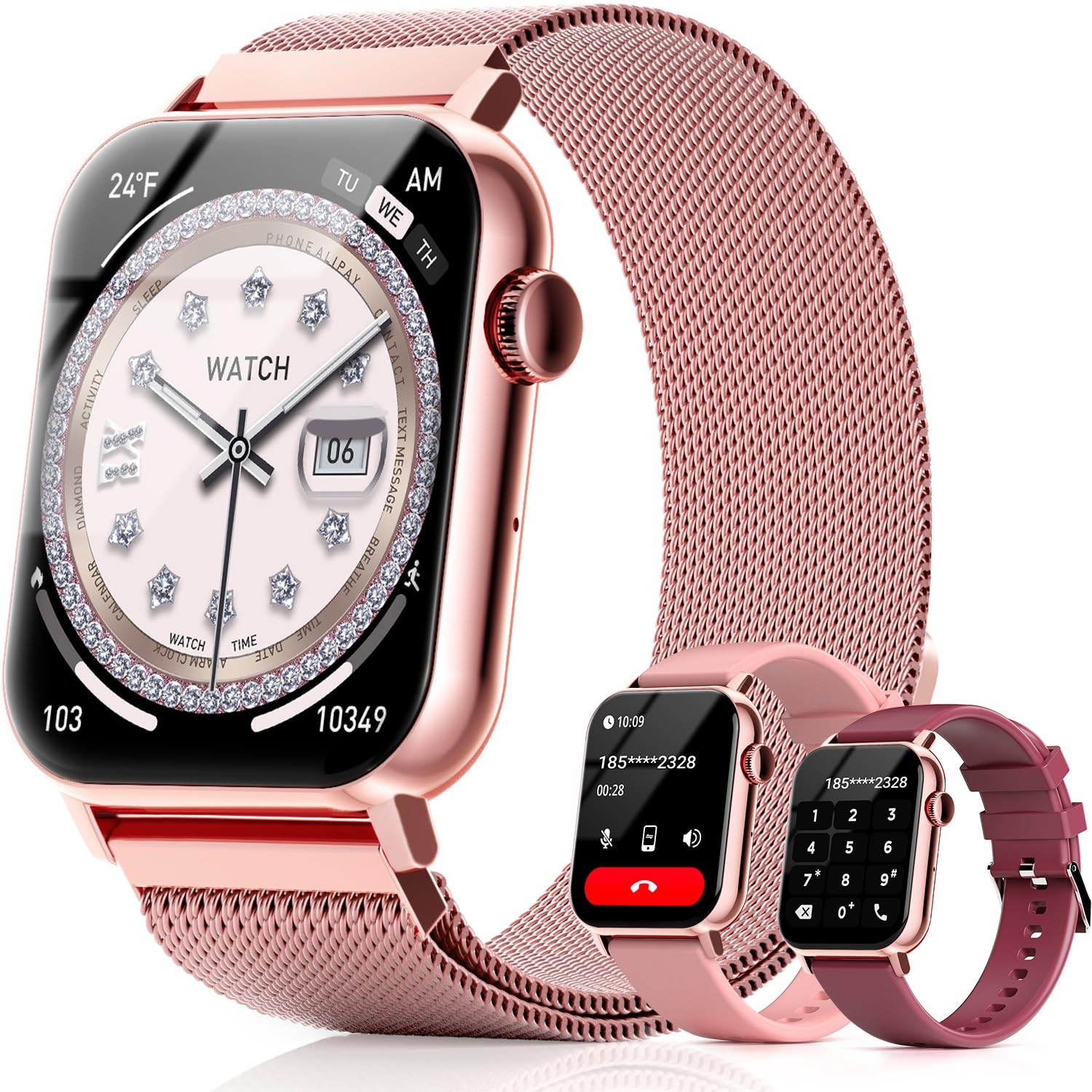 Smart Watches for Women, 1.83” HD Fitness Tracker with Answer/Make Calls, He…