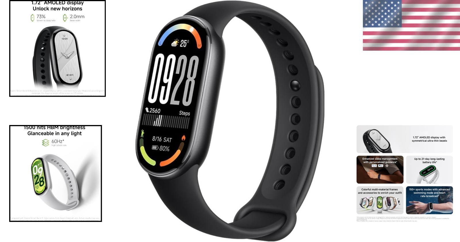 Discover Mi Smart Band 10 – 1.72″ AMOLED Touchscreen with 21 Days Battery Life