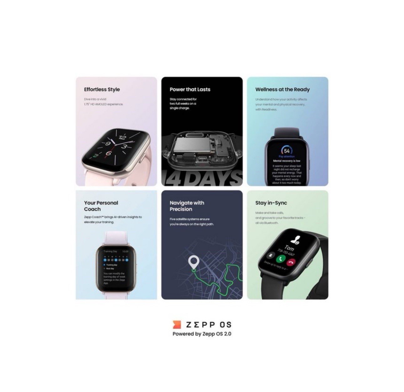 Amazfit Active Smartwatch, AMOLED Screen, Built in GPS, 14 Day Battery – Black
