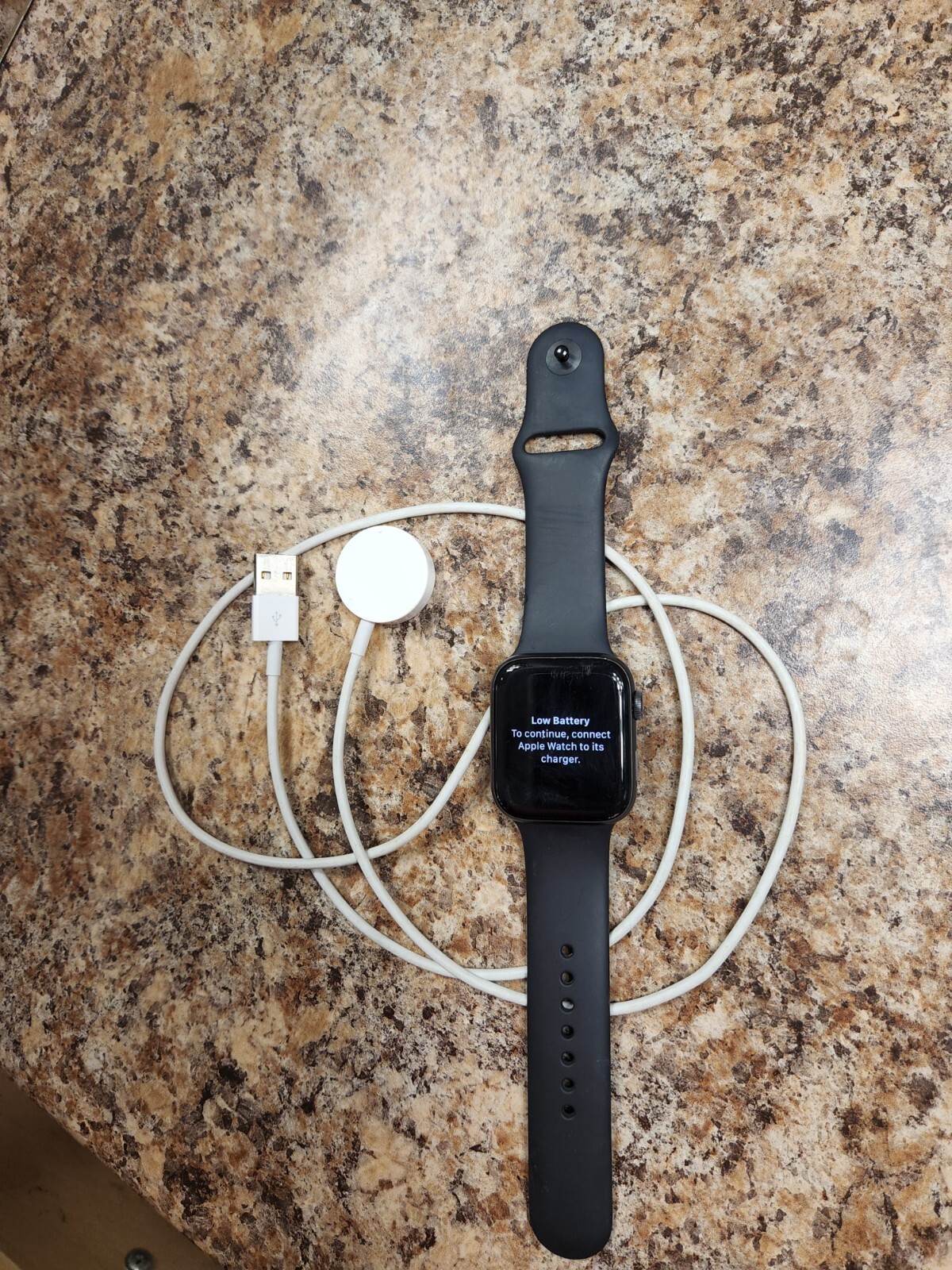 Apple Watch Series 5 44mm Space Gray Aluminium Case with Black Sport Band – S/M
