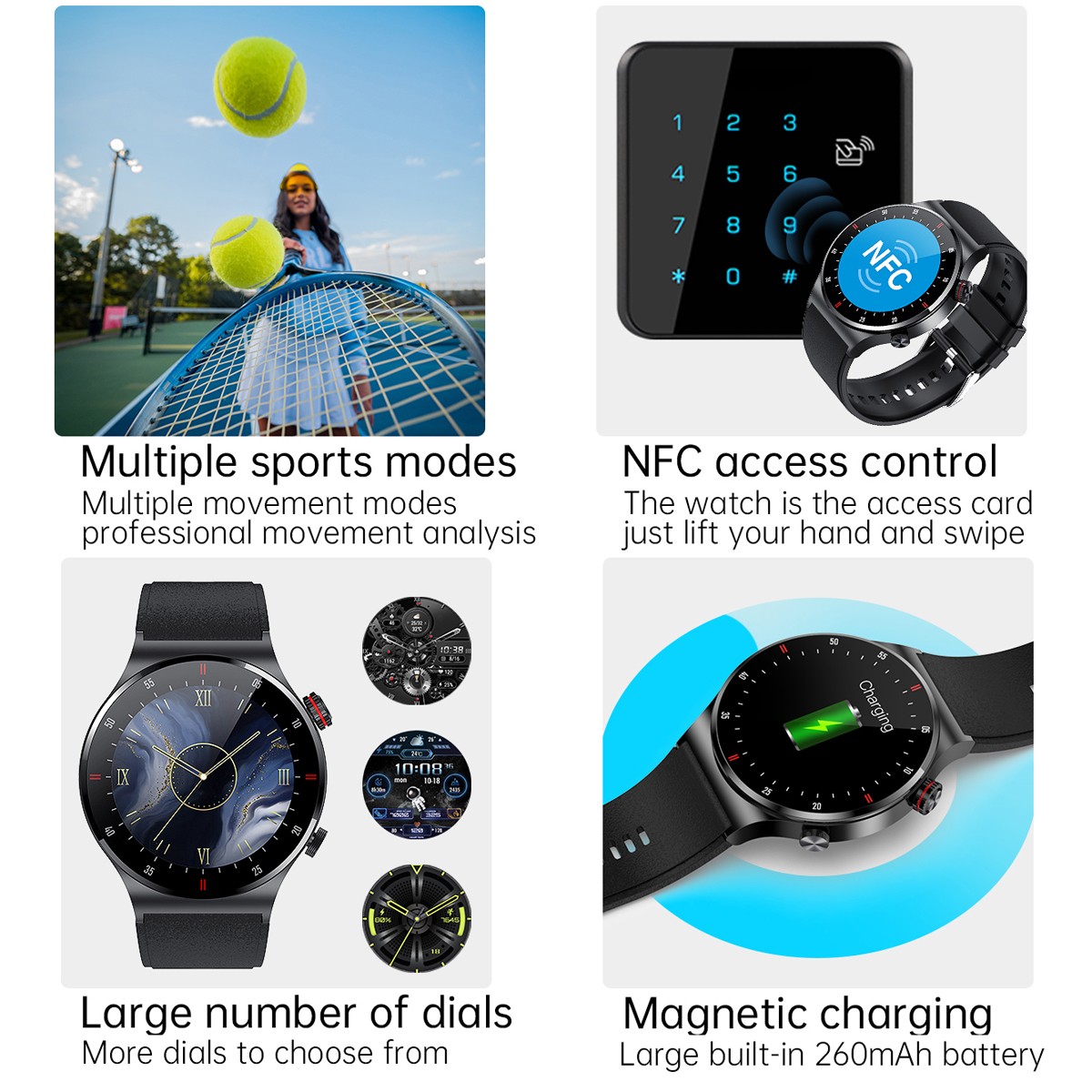 2024 Smart Watch Men Waterproof Smartwatch Bluetooth for iPhone Android Samsung