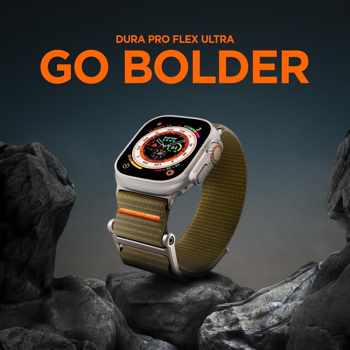 DuraPro Flex Adjustable Solo Loop Strap for Apple Watch Ultra 49mm, Series 11 46