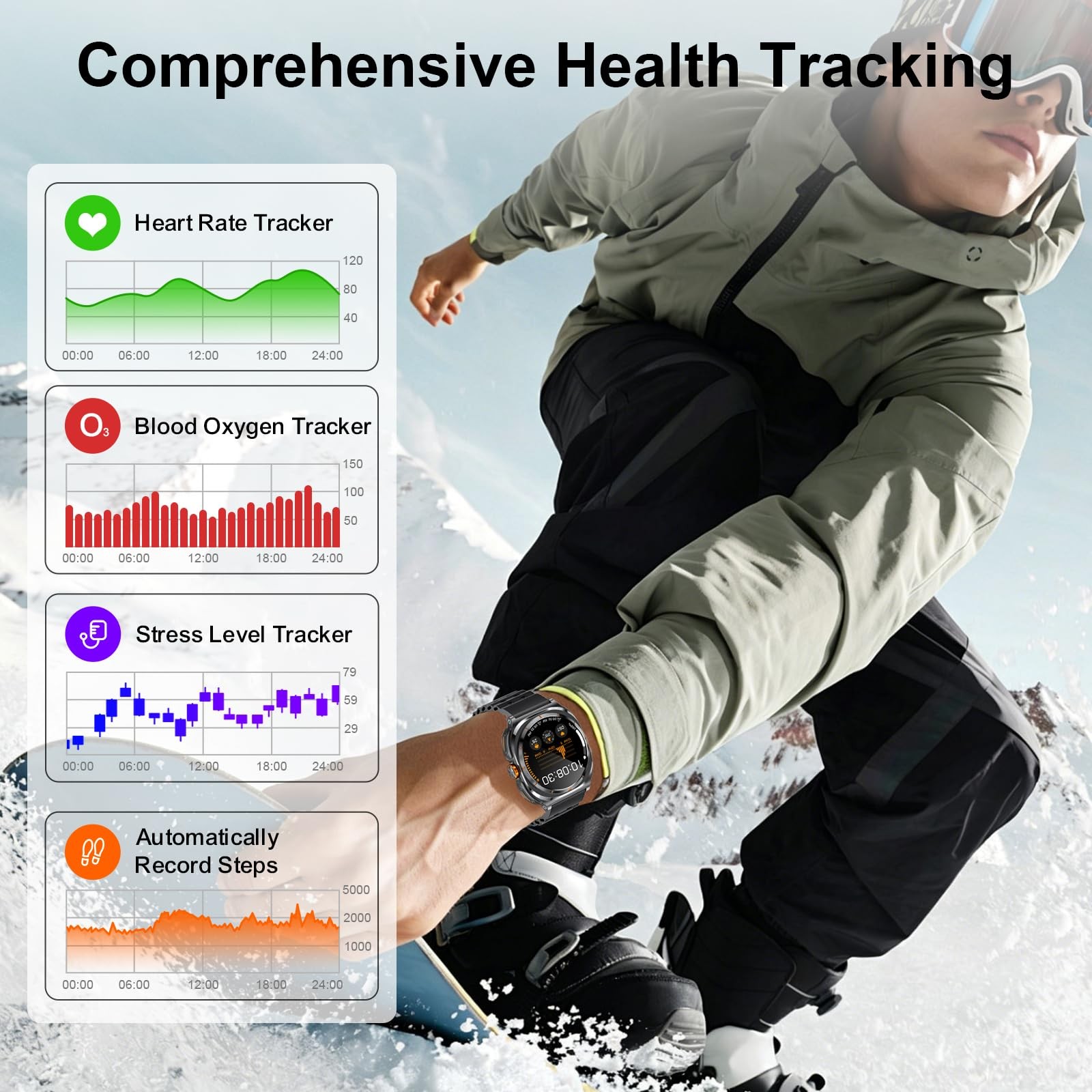 with Earbuds(Orange & Black 2 Straps), Listen to Music, Answer/Make Calls, Sp…