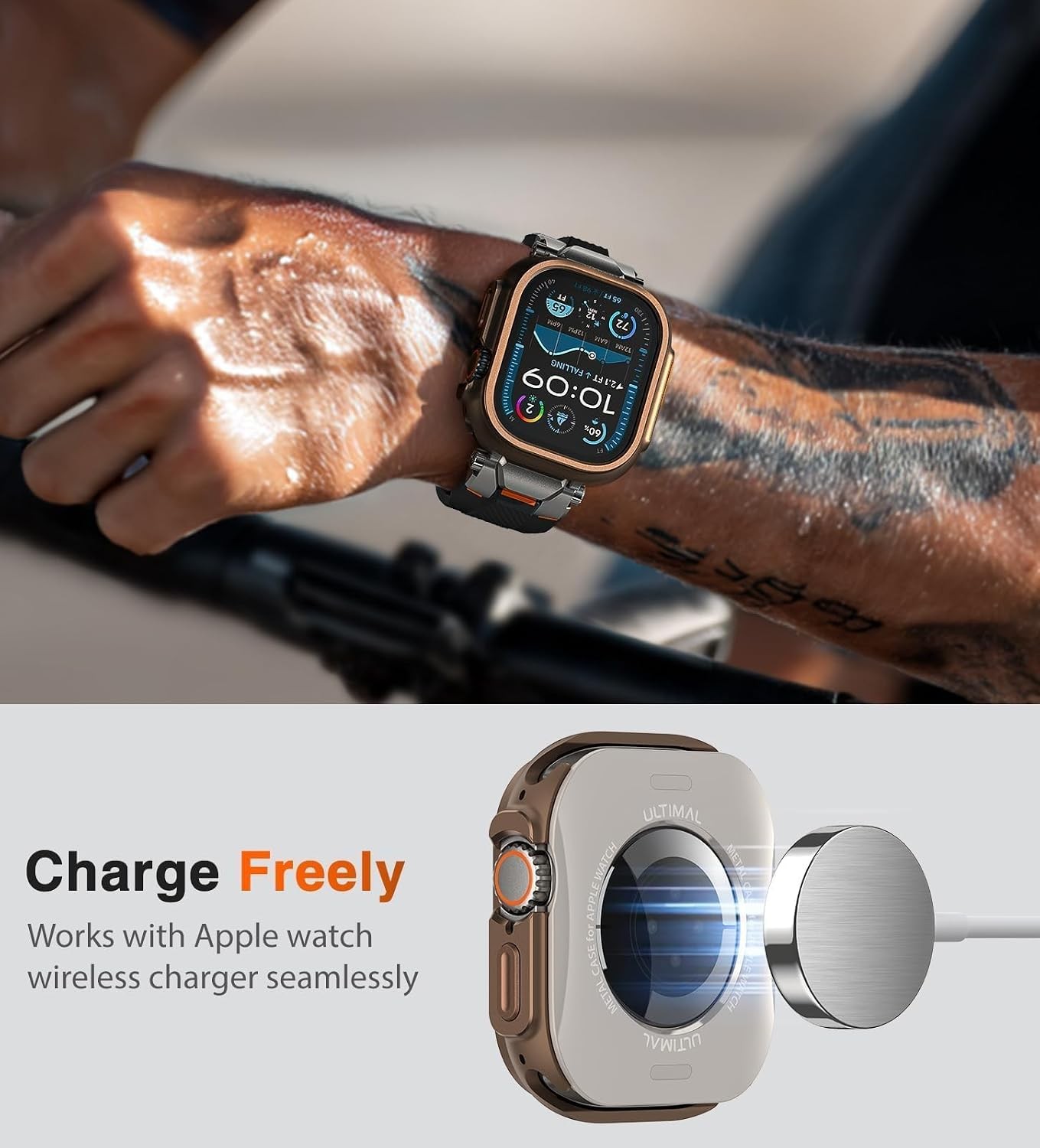 Metal Case for Apple Watch Ultra 49mm, Military Grade Shockproof Cover