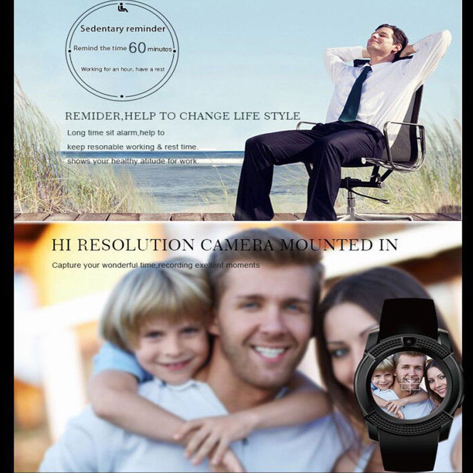 Smart Watch Bluetooth Wrist Watch Fitness Tracker Call Text For Android Phones