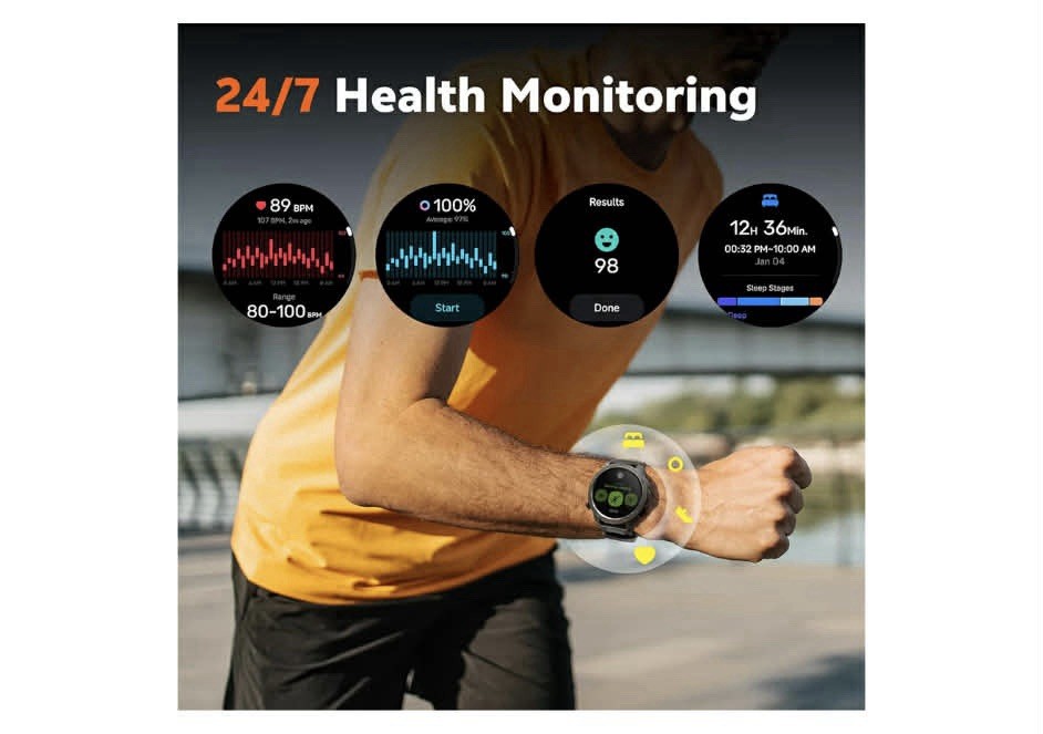 Wesocfit GTX2 GPS Smart Watch Military Smart Watches for Men Built-in GPS Gray