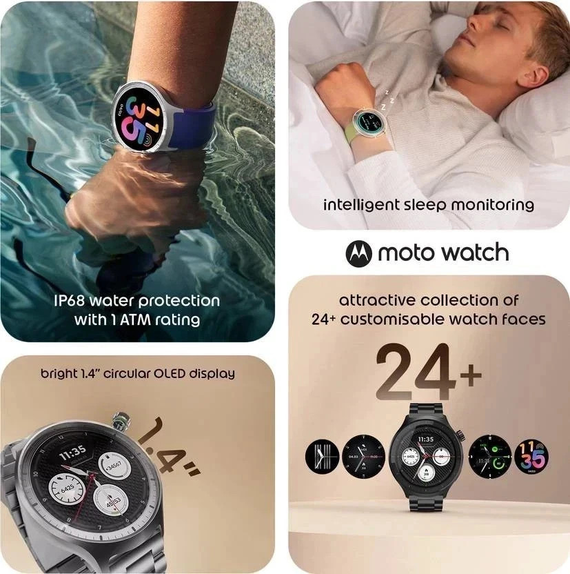 Motorola Moto Watch Smartwatch XT2547 Built-in GPS, Waterproof, Moto AI US Stock