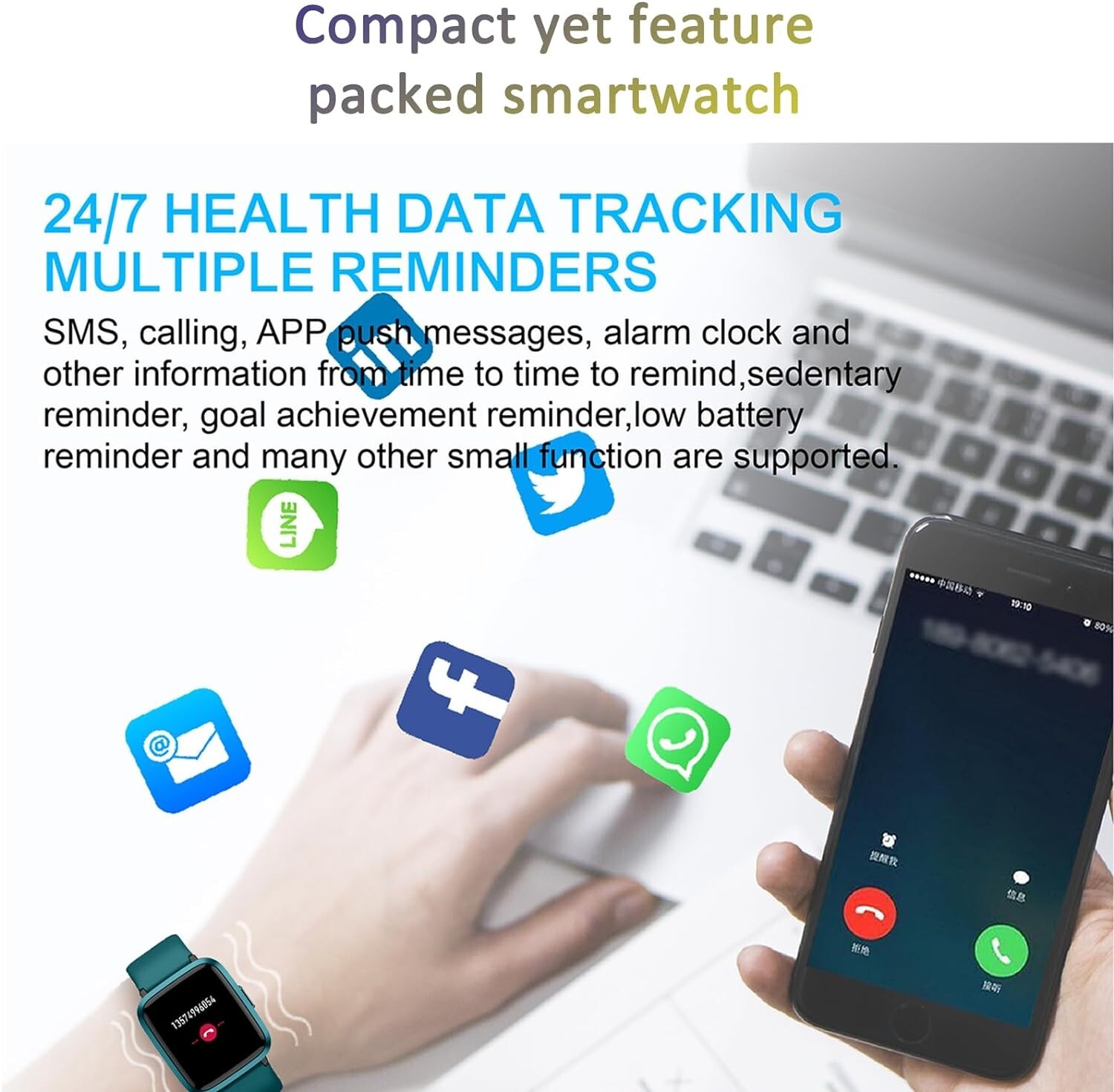 Women’s Smart Watch Bluetooth SmartWatch For Apple iPhone iOS and Android…