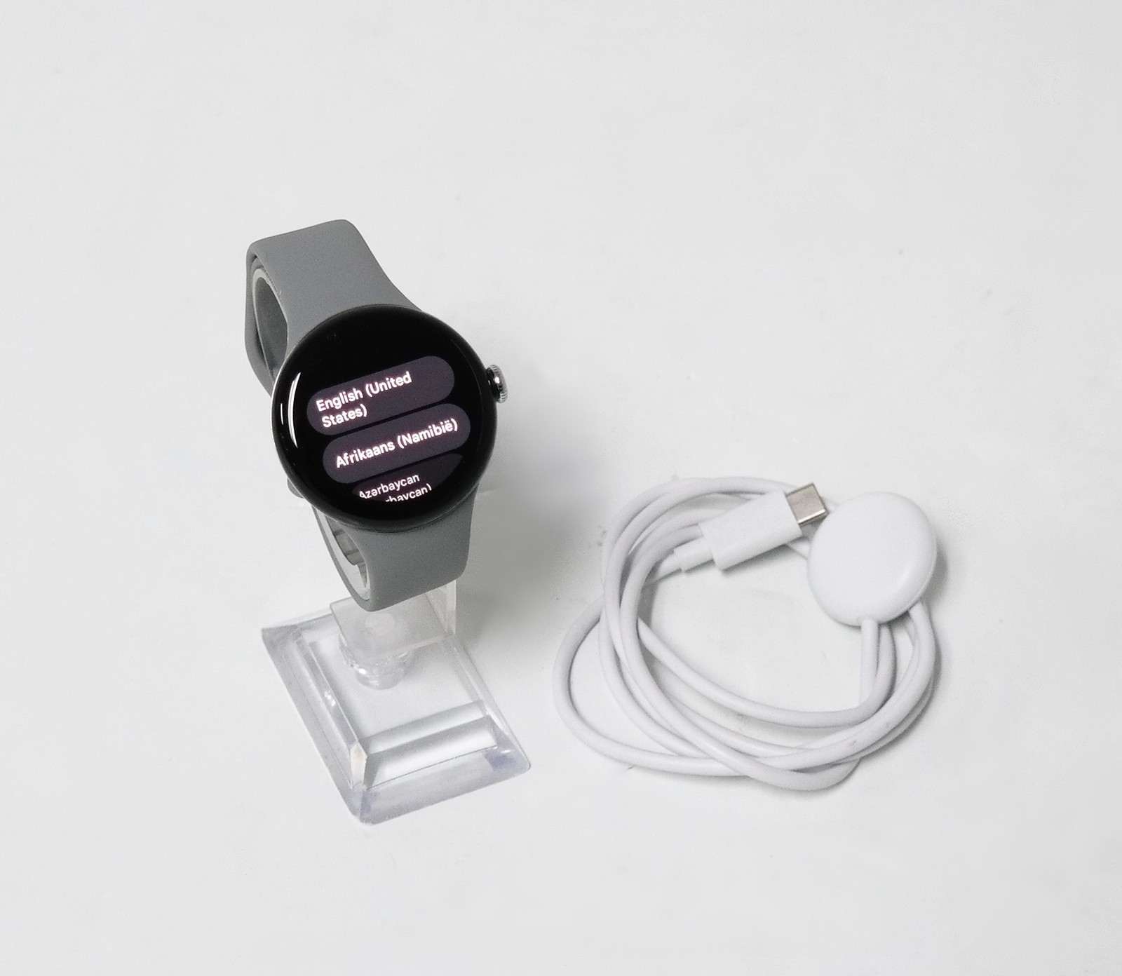 Google Pixel Watch 2 GA05031-US Polished Silver Case w/ Gray Band