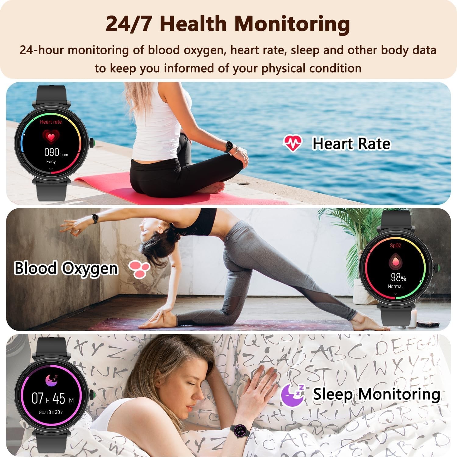 2025 Smart Watch For Men/Women, Waterproof Smartwatch Bluetooth Samsung iPhone