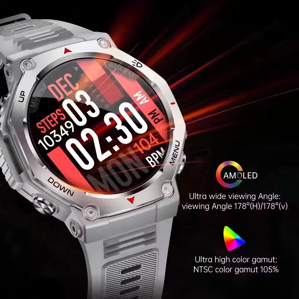 New T Rex 3 Ultra GPS Smart Watch Flashlight 5ATM Waterproof Compass Military